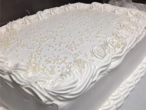 White Almond Wedding Cake with Buttercream Frosting