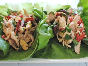 Italian Chicken Salad in Lettuce Cups