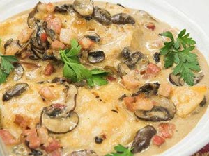 Chicken Marsala with Pancetta Cream Sauce