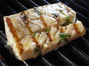 Grilled Halibut with Lemon-Basil Vinaigrette