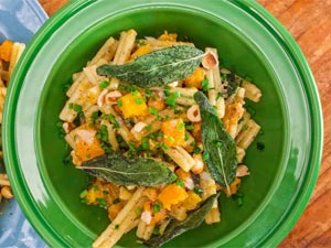 Pumpkin, Sage and Gorgonzola Pasta