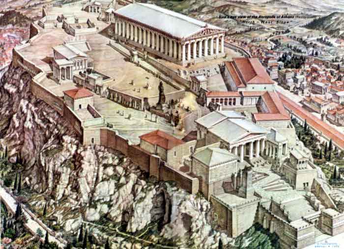 Artist's concepition of the Acropolis as it once was.